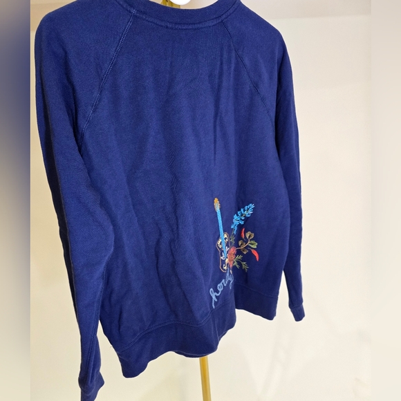 Johnny Was Texas Raglan NWT Navy Sweater Embroidery M Sweatshirt - Picture 6 of 14